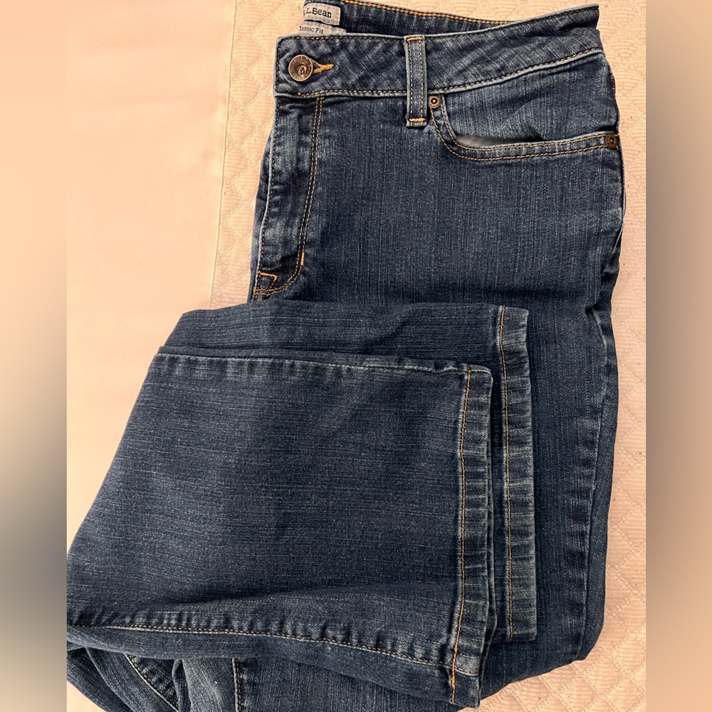 LL Bean classic fit medium wash jeans